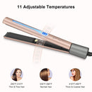 Prizm Professional 1” Hair Straightener and Curler 2 in 1, Ceramic Tourmaline Flat Curling Iron with Adjustable Temperatures for All Hair Types, Dual Voltage for Travel, Gold & Rock Grey Prizm Store