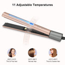 Prizm Professional 1” Hair Straightener and Curler 2 in 1, Ceramic Tourmaline Flat Curling Iron with Adjustable Temperatures for All Hair Types, Dual Voltage for Travel, Gold & Rock Grey Prizm
