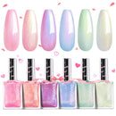 Beetles Jelly Nail Polish Set,6 Colors Pink Nude Jelly Quick Dry Nail Polish Fingernail Fast Drying & Long Lasting Nail Strengthener Polish Gifts for Women Infinity Warehouse