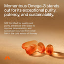 Momentous Omega-3 Fish Oil - High-Potency EPA & DHA Supplement for Men & Women - Supports Heart, Joint, & Brain Health - NSF Certified for Sport - Non-GMO - Gluten-Free - 1,600 mg - 30 Servings Infinity Warehouse