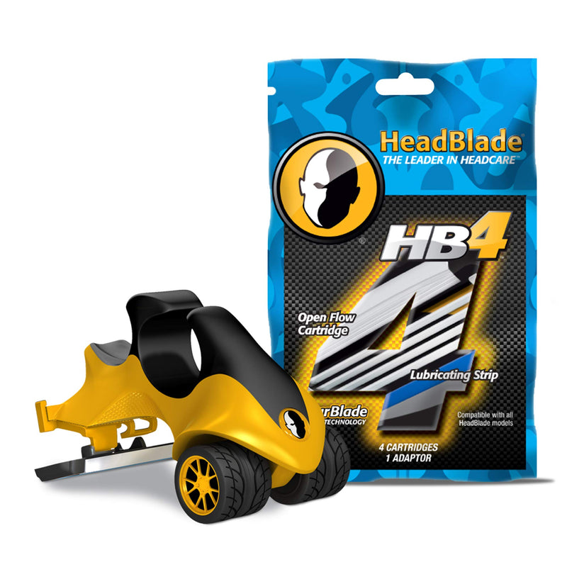 HeadBlade ATX Razor and HB4 Refill Shaving Razor Blades (4 Blades) HeadBlade