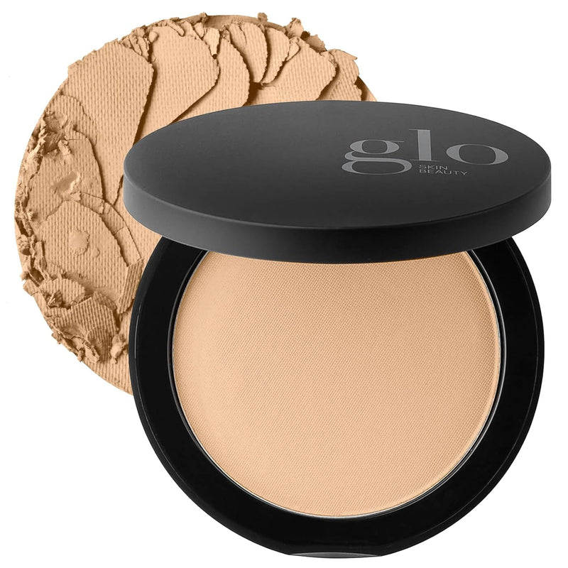Glo Skin Beauty Pressed Base Powder Foundation Makeup (Natural Medium) - Flawless Coverage for a Radiant Natural, Second-Skin Finish Infinity Warehouse