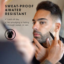 Pacinos Beard Pencil Filler - Water Proof, Long Lasting Coverage & Natural Finish - Beard, Moustache & Eyebrows - Micro-Fork Tip for Seamless Application - Includes Bristle Brush for Blending (Black) Pacinos