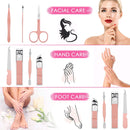 Manicure Set, Women Grooming kit, Pedicure Kit, Nail Clippers, Professional Grooming Kit, Nail Tools Gift 8 In 1 with Luxurious Travel Case For Men and Women Gifts Friends Parents Aceoce