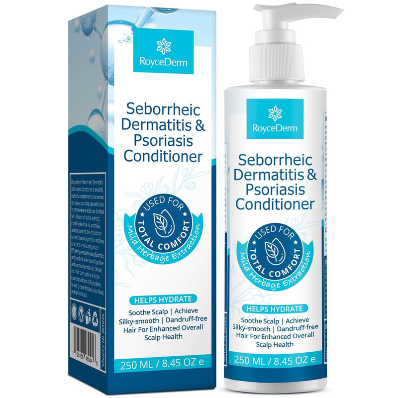 Roycederm Seborrheic Dermatitis & Psoriasis Shampoo and Conditioner Set - Effective Scalp Treatment for Folliculitis, Psoriasis, Dandruff, Dry Itchy Scalp - Soothing, Moisturizing Herbal Formula Infinity Warehouse
