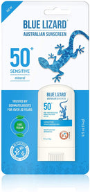 BLUE LIZARD Sensitive Mineral Sunscreen Stick with Zinc Oxide, SPF 50+, Water Resistant, UVA UVB Protection Easy to Apply, Fragrance Free, 0.5 Oz BLUE LIZARD