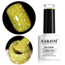 Glitter Gel Nail Polish, Gold Diamond Gelpolish Spark Shiny Nail Art Soak Off U V L E D Lacquer Gel Nail Starter Manicure Salon DIY at Home RAR82 Infinity Warehouse