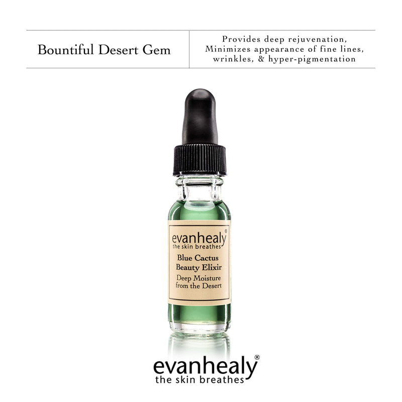 evanhealy Blue Cactus Beauty Elixir | Organic Jojoba & Prickly Pear Oils | Soothing & Hydrating Serum for All Skin Types evanhealy