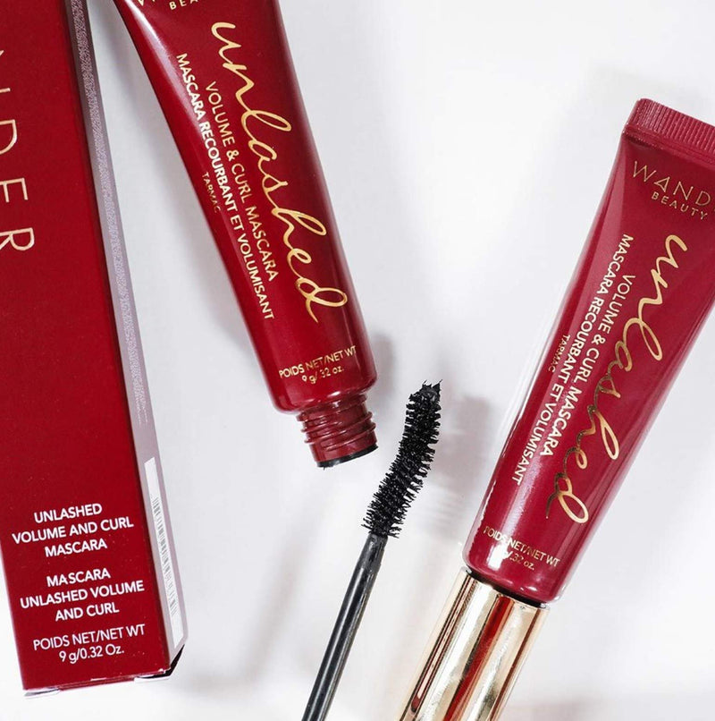 Black Mascara Volume and Length: WANDER BEAUTY UNLASHED VOLUME & CURLING MASCARA - Cruelty Free & Gluten Free. Lash Conditioning, Strengthening, Lengthening Mascara, Volumizing Mascara Eye Makeup - 1 Pack Wander Beauty