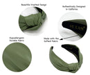 Green Headband is Classy. Leather Knotted Headband for Women is a Olive Green Faux Leather headband Women . Green Knot Headbands for Women are Chic. Comfortable Fashion Headbands for Women is Soft YETASI