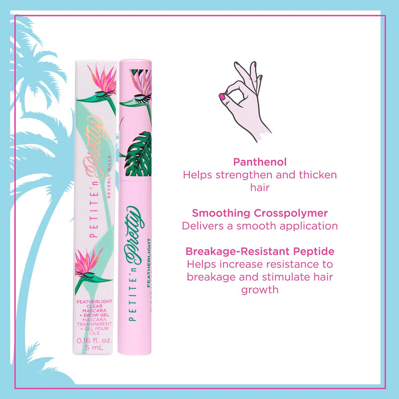 Petite 'n Pretty Featherlight Clear Mascara & Brow Gel for Kids, Children, Tweens and Teens. Dual-Purpose Clear Finish for Brows and Lashes - Non Toxic for Kids, Children, Tweens and Teens Non Toxic, Made in the USA Petite 'N Pretty