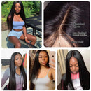 ISEE Hair 4x4 Lace Front Wigs Human Hair For Black Women Brazilian Straight Human Hair Lace Closure Wigs 180% Density Pre Plucked With Baby Hair Natural Color (24 Inch, Straight Human Hair Wigs) ISEE Store