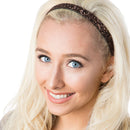 Hipsy Women's Adjustable NO SLIP Bling Glitter Headband Multi Gift Packs (Skinny Black/Gold/Gunmetal/White/Brown 5pk) Hipsy