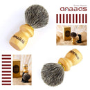 Shaving Brush with Holder, Anbbas Pure Badger Hair Shaving Brush Wood Handle,Black Resin Shaving Stand Contracted Design,2in1 Wet Shaving Set for Men Anbbas