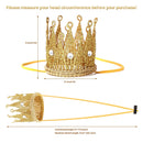 Qishare Baby Photo Prop Crown Elastic Headbands, 2Pcs Princess Tiara Crown Birthday Hat for Baby Boy Girl, Party Hat for Women (Gold+Silver) Qishare