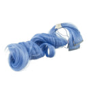 SWACC 12 Pcs Curly Wavy One Color Party Highlights Clip on in Hair Extensions Colored Hair Streak Synthetic Hairpieces (Dull Blue) SWACC