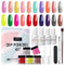 AZUREBEAUTY 20 Colors Rainbow Candy Glitter Dipping Powder Nail Starter Kit Acrylic Dipping Powder System Essential Kit for French Nail Manicure Nail Art Set AZUREBEAUTY Store