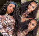Deep Curly Human Hair Headband Wigs for Black Women Glueless None Lace Front Wigs Deep Curly Headband Wig Human Hair 9A Brazilian Virgin Hair Machine Made Headband Wig Human Hair 10 inch¡­ beafay