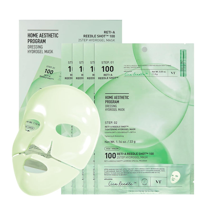 VT COSMETICS PDRN Hydrogel Mask(33gx4ea), Intensive Nourishing & Rejuvenating Overnight Mask, Skin Repair, Elasticity Boost, Hydrating & Plumping, Korean Skincare Infinity Warehouse
