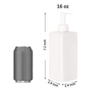 Youngever 5 Pack 16 Ounce Plastic Pump Bottles, Refillable Square Plastic Pump Bottles for Dispensing Lotions, Shampoos and More (White) Youngever
