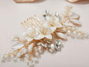 SWEETV Wedding Hair Comb Clip Bridal Crystal Wedding Hair Accessories for Brides and Bridesmaid, Gold SWEETV