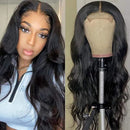 UNice 10A Body Wave Silk Base Fake Scalp Human Hair Lace Closure Wigs for Black Women Middle Part, Brazilian Virgin Hair T-Part Lace Closure Wig Pre Plucked with Baby Hair 150% Density 24 inch UNICE Store