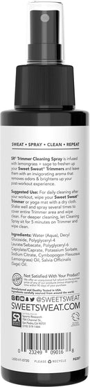 Sweet Sweat Waist Trimmer Cleaning Spray | Freshen & Clean Neoprene Trimmers, Yoga Mat, Gym Equipment & More! | Made with Lemongrass & Sage Oil - 4oz Spray Sports Research