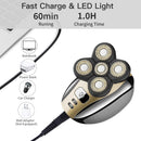 Electric Razor for Men Head Shaver for Bald Men Grooming Kit 5 in 1 Wet Dry Rotary Shavers Nose Hair Beard Trimmer Clippers Facial Cleansing Brush Cordless Waterproof USB Charging Rechargeable Roziapro