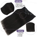DOORES 120g 20 Inch Clip in Human Hair Extensions Natural Black Straight Remy Hair Extensions Clip in Real Hair Extensions 7pcs DOORES Store