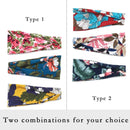 Aukmla Boho Headband Floral Hairbands Elastic Turban Flower Head Wrap Hair Accessories for Women and girls (Pack of 3) (Floral Print 1) Aukmla