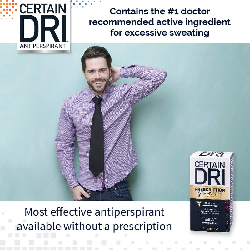 Certain Dri Prescription Strength Clinical Antiperspirant, 72 Hour Protection from Excessive Sweating, 1.2 Fl Oz (Pack of 3) Certain Dri Store