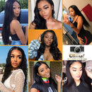 QTHAIR 12A Grade Brazilian Straight Human Hair Bundles with Closure(18" 18" 20"+16"Free Part Lace Closure,Natural Black) 100% Unprocessed Brazilian Virgin Hair Extensions for Black Women QTHAIR Store