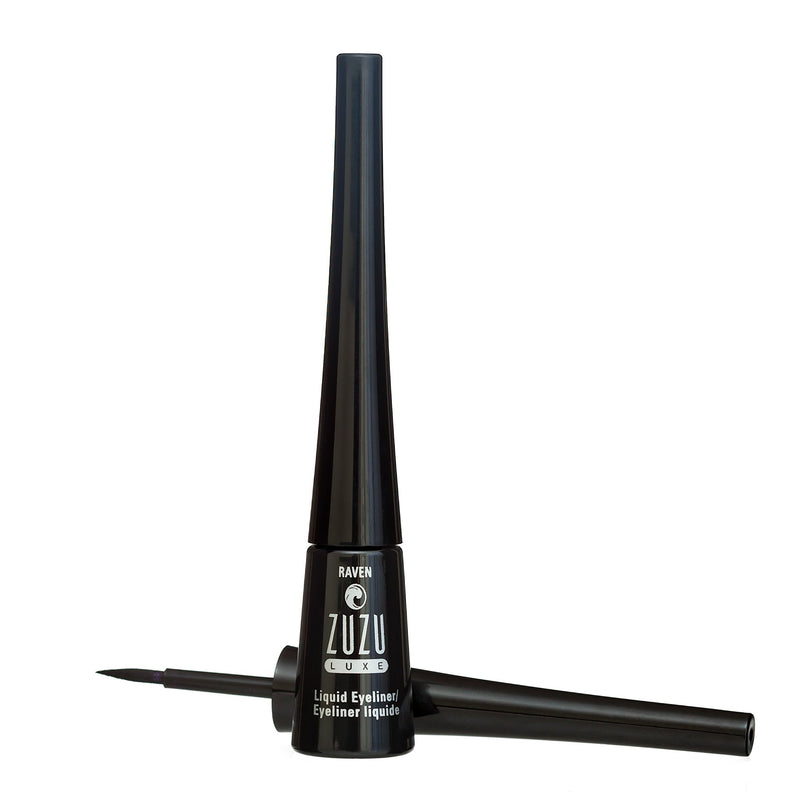 ZUZU LUXE Precision Liquid Liner (Raven - Black/ Matte), Liquid Eyeliner featuring a fine calligraphy tip, quick-drying, water resistant. Natural, Paraben Free, Vegan, Gluten-free,Cruelty-free, Non GMO, 0.1 oz. Zuzu Luxe