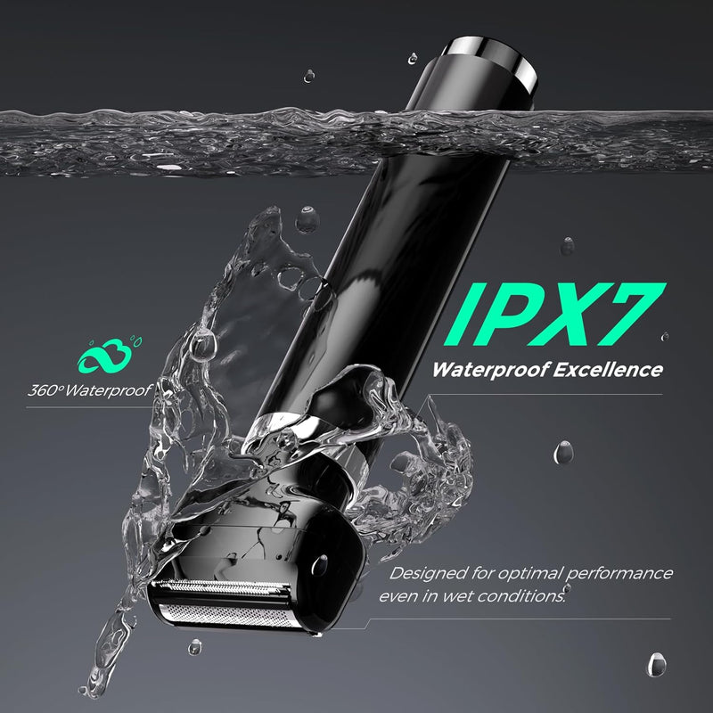 FOKE Back Shaver for Men, Ultra-Wide 1.8" T-Shaped Head, Includes Travel Case, Mens Back Shaver Rechargeable with Long Handle, Safety Lock, Waterproof IPX7, Multi-Functional Body Hair Trimmer,(Black) Infinity Warehouse