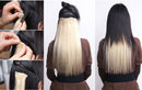 S-noilite 23" Long Straight Curly Pale Blonde 8 Pieces Clip in on Hair Extensions Full Head Set Thick Hairpiece Synthetic Hair Extensions for Girl Lady Women USA Local Post S-noilite