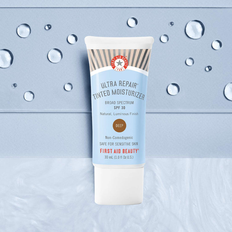 First Aid Beauty Ultra Repair Tinted Moisturizer with SPF 30, Colloidal Oatmeal and Hyaluronic Acid, 1.0 oz. – Deep First Aid Beauty