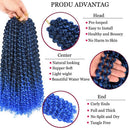 6 Packs Passion Twists Hair 18inch Ombre Blue Water Wave Crochet Hair for Butterfly Soft Locs Synthetic Crochet Hair Passion Twist Long Bohemian Locs Braiding Hair Extensions (18" 6packs Tblue