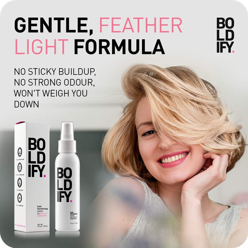 Hair Fibers (BLACK) + Thickening Spray: Boldify Total Texture Bundle: Volume, Root Lift, Texture, Fibers 100% Undetectable & Natural, For Men & Women Boldify