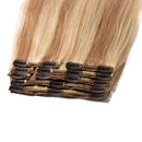 Double Weft 100% Remy Human Hair Clip in Extensions Full Head Thick Thickened Long Soft Silky Straight 8pcs 18clips Off Black (12" / 12 inch 110g,