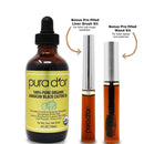 PURA D’OR Organic Jamaican Black Castor Oil (4oz) 100% Pure USDA Organic - Cold Pressed - For Lashes, Brows, Skin & Hair - Promotes Thicker Eyebrows, Eyelashes & Healthier Skin With Bonus Brush Kits PURA D'OR