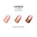 KISS imPRESS Color Press-On Manicure, Gel Nail Kit, PureFit Technology, Short Length, “Peevish Pink”, Polish-Free Solid Color Mani, Includes Prep Pad, Mini File, Cuticle Stick, and 30 Fake Nails KISS
