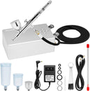 Ovaga 55PSI Ultra-Silent Airbrush Kit, Dual-Action Multi-Function Airbrush Set with Compressor for Painting Portable Air Brush Set for Cake Decoration Makeup Art Craft Nail Design Model Tattoo Infinity Warehouse
