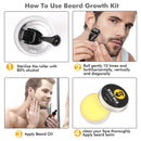 Beard Growth Kit - Derma Roller for Beard Growth, Beard Growth Serum Oil (2oz), Beard Balm and Comb, Stimulate Beard and Hair Growth - Gifts for Men Dad Him Boyfriend Husband Brother Naland