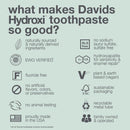 Davids Hydroxi Fluoride Free Nano Hydroxyapatite Toothpaste for Remineralizing Enamel & Sensitive Relief, Whitening, Antiplaque, SLS Free, Natural Peppermint, 5.25oz, Made in USA (3 Pack) Infinity Warehouse