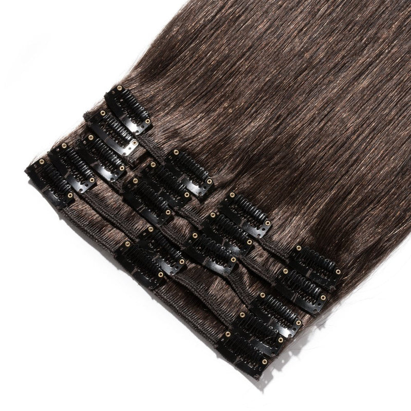 MY-LADY Clip in 100% Remy Human Hair Extensions Grade 7A Quality Full Head 8pcs 18clips Long Soft Silky Straight for Women Beauty