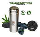 Vegan Biodegradable Bamboo Charcoal Dental Floss with Refillable Stainless Steel Container | 33yds x2 | Extra Floss Refill | Natural Candelilla Wax | Peppermint | Eco Zero Waste Oral Care ME MOTHER EARTH