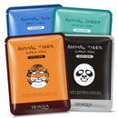 BIOAQUA Face Mask Sheet Enriched with Natural Serum for Radiant and Nourished Skin At Home Spa Moisturizing Facial with Fun Animal Characters: Panda Tiger Sheep Dog (4 Sheets Variety Pack) BIOAQUA