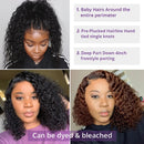 ISEE Hair 10 Inch Short Bob Wigs Deep Wave Lace Frontal Human Hair Wigs Brazilian Virgin Human Hair Wigs for Black Women Glueless Pre Plucked with Baby Hair Natural Black 150% Density ISEE