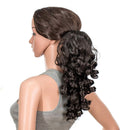 SWACC 12-Inch Short Screw Curls Claw Clip Ponytail Extensions Synthetic Clip in Drawstring Curly Ponytail Hairpiece Jaw Clip Hair Extension (Natural Color Close to Black-2
