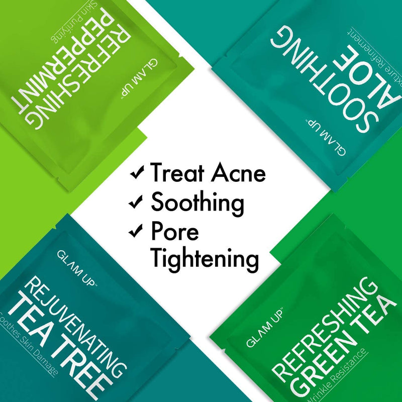 Sheet mask by Glam Up Facial Sheet Mask 12 Combo (Pack of 12) - Face Masks Skincare, Hydrating Face Masks, Moisturizing, Brightening and Soothing, Beauty Mask For All Skin Type GLAM UP